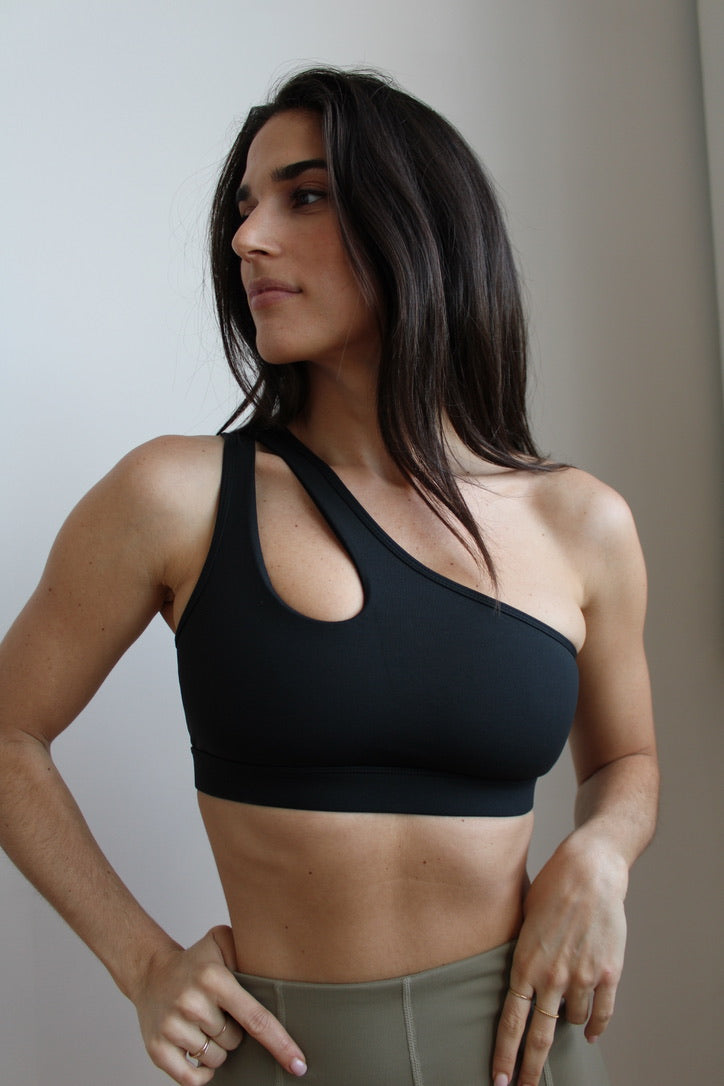 Single Shoulder Sport Bras for Women Asymmetrical Shoulder